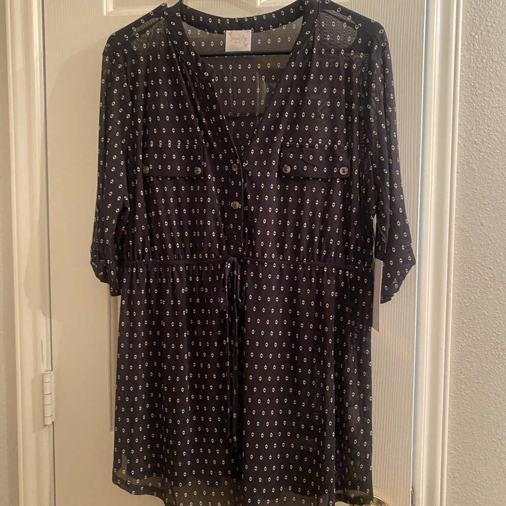Black Patterned Women's Top